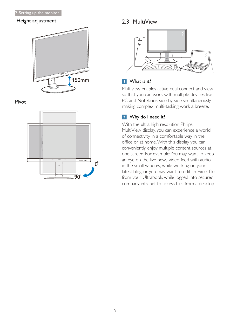 Philips Brilliance 4K Ultra HD LED Backlit Monitor 288P6LJEB P-line 28" - 71.1 cm 4K Ultra HD 3840 x 2160 User Manual | Page 11 / 50