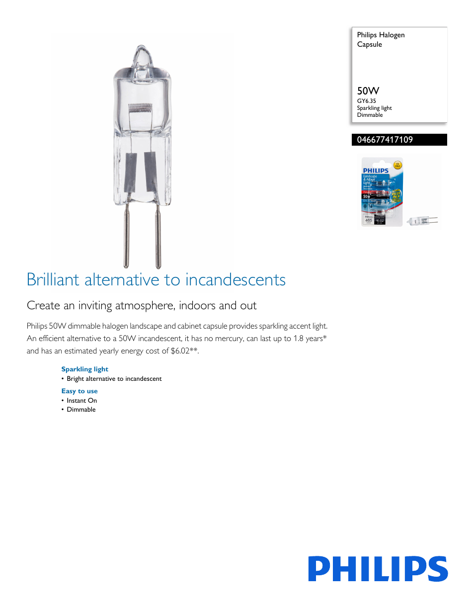 Philips 046677417109 User Manual | 2 pages