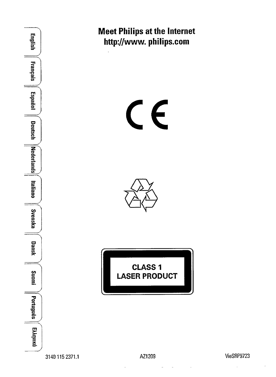 Philips AZ1209-17 User Manual | Page 16 / 16