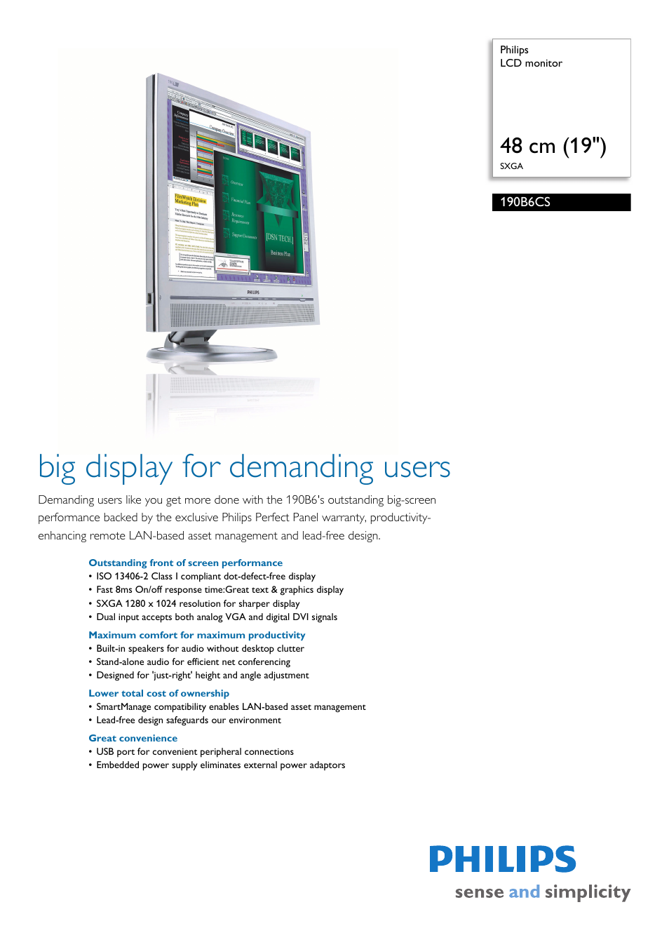 Philips 190B6CS-27 User Manual | 3 pages