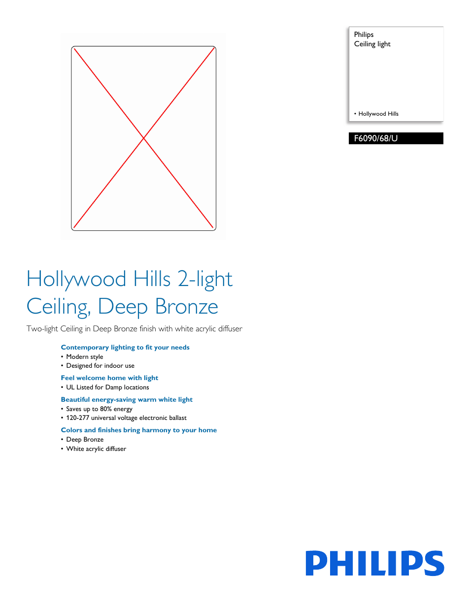 Philips F609068U User Manual | 2 pages