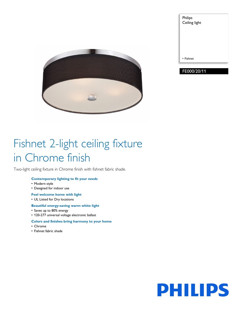 Philips FE0002011 User Manual | 2 pages