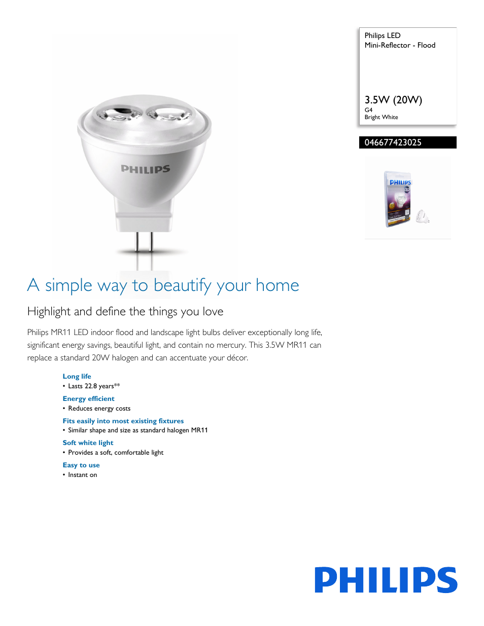 Philips 046677423025 User Manual | 2 pages