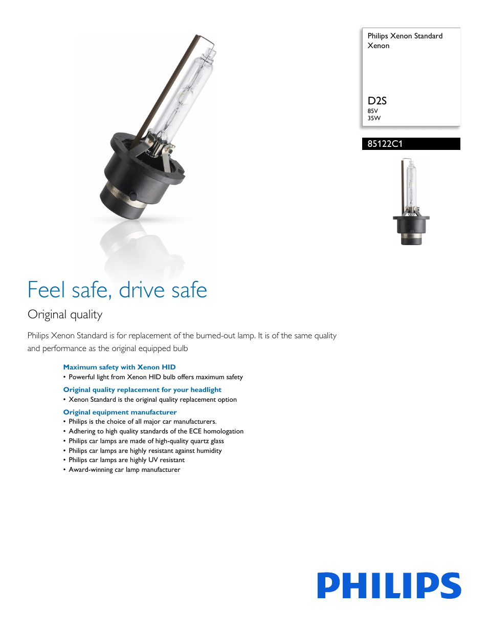 Philips 85122C1 User Manual | 3 pages