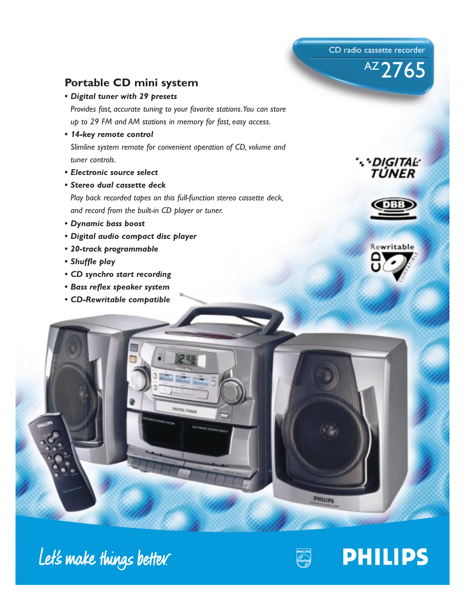 Philips AZ2765-17 User Manual | 2 pages
