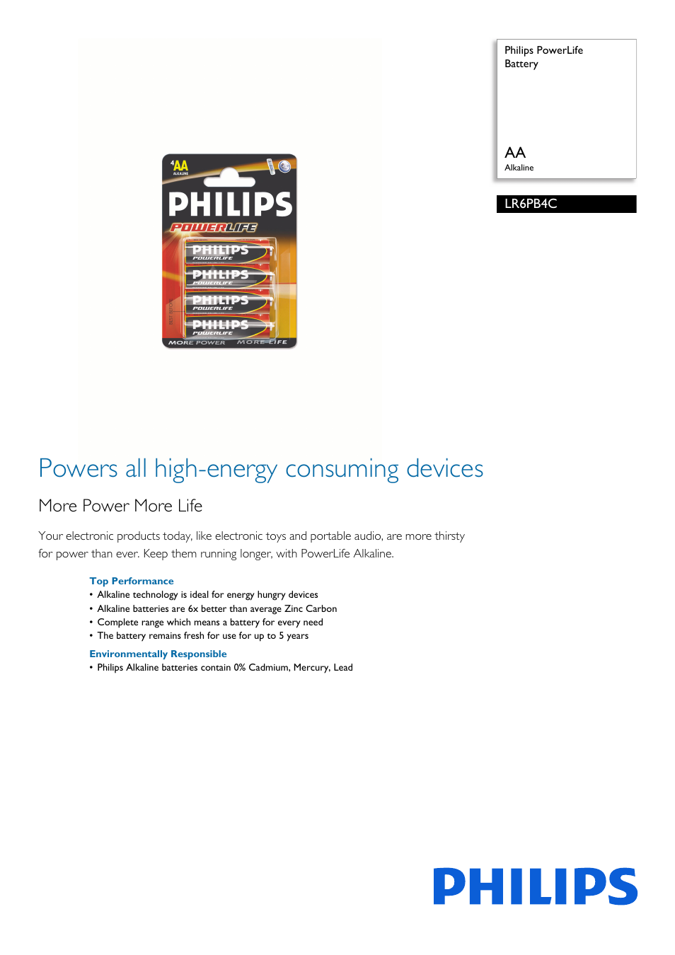 Philips LR6PB4C-27 User Manual | 2 pages