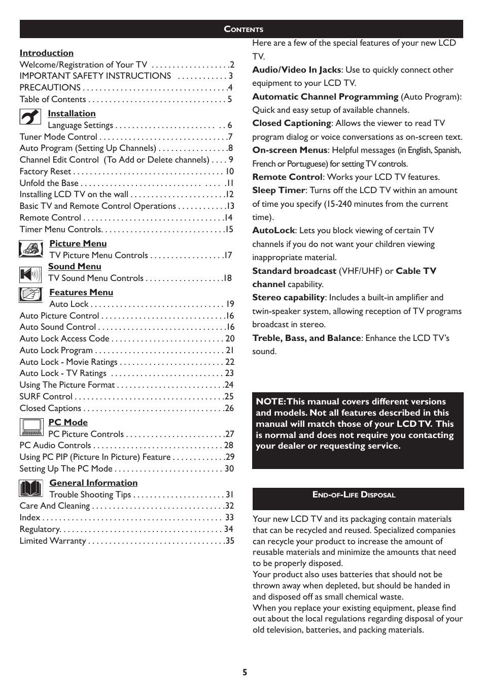 Philips 15PF5120-28B User Manual | Page 5 / 36