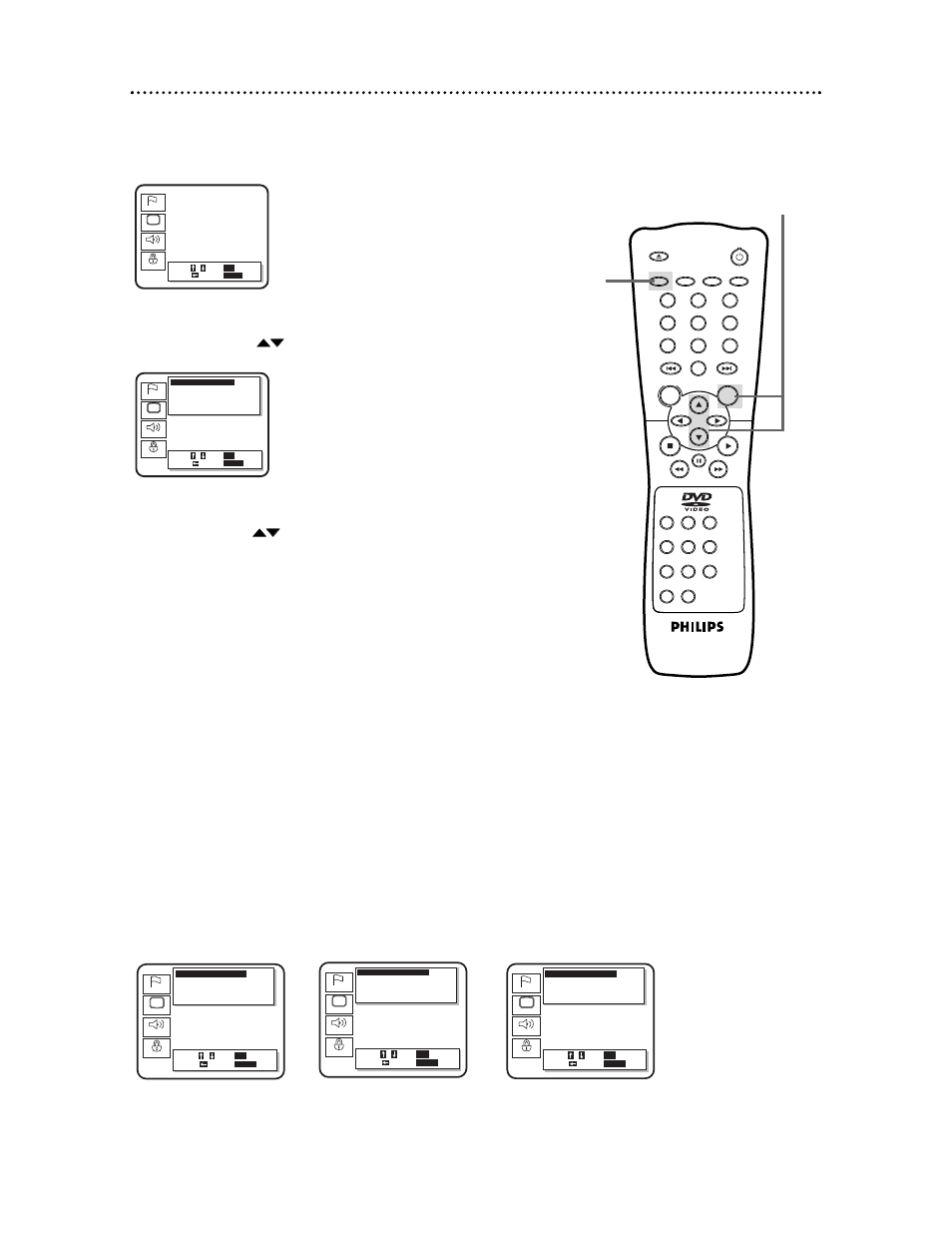 40 audio settings, Downmix mode, Dynamic range down sampling | Philips DVD621AT99 User Manual | Page 40 / 55