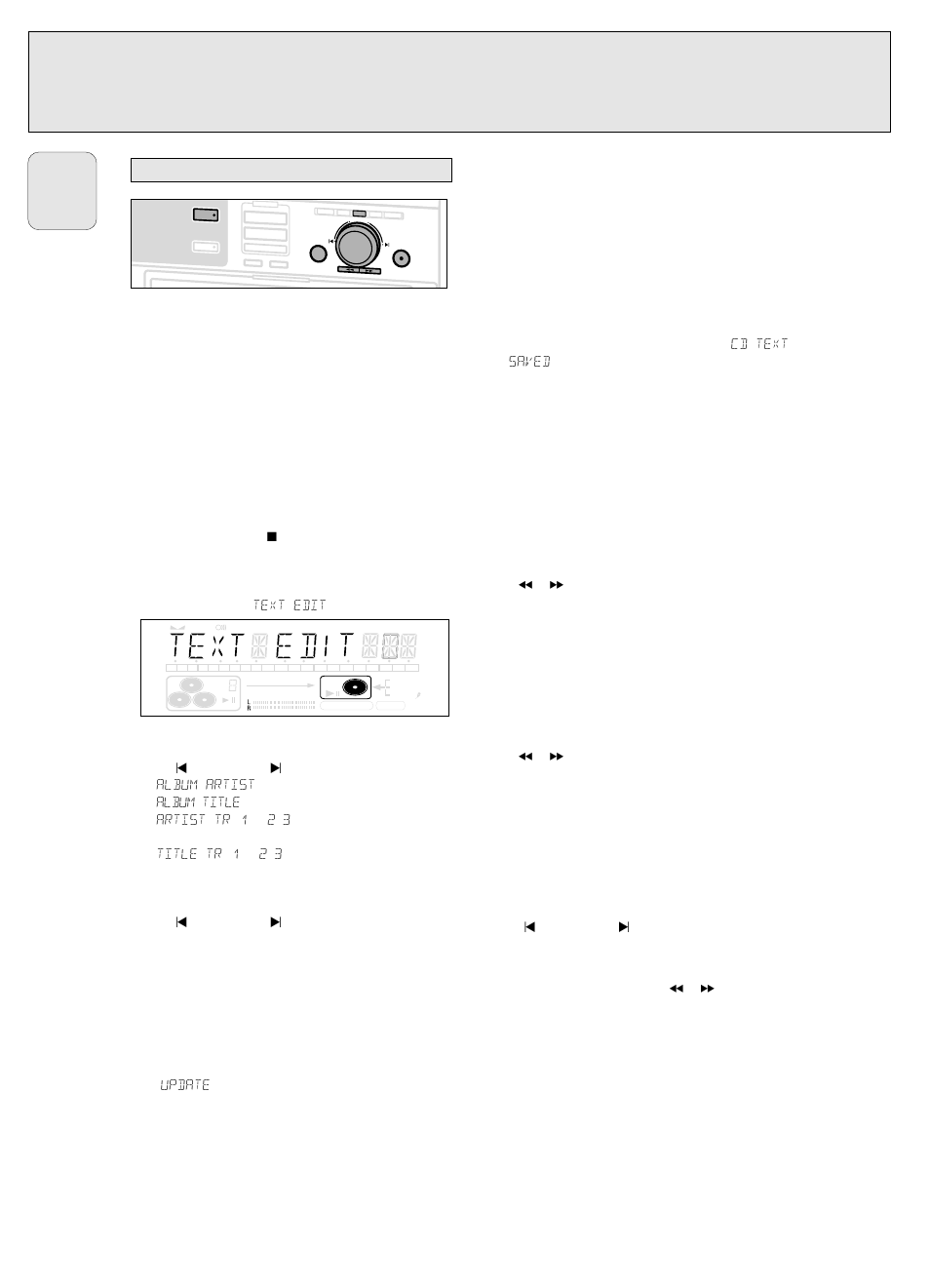 Special features, Text edit (on cd recorder only), English | Philips CDR785BK User Manual | Page 32 / 35