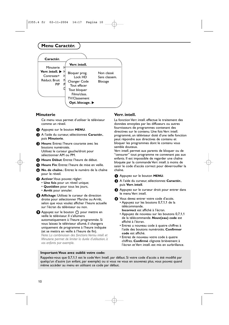 Menu caractér | Philips 37PF9936-37 User Manual | Page 34 / 64