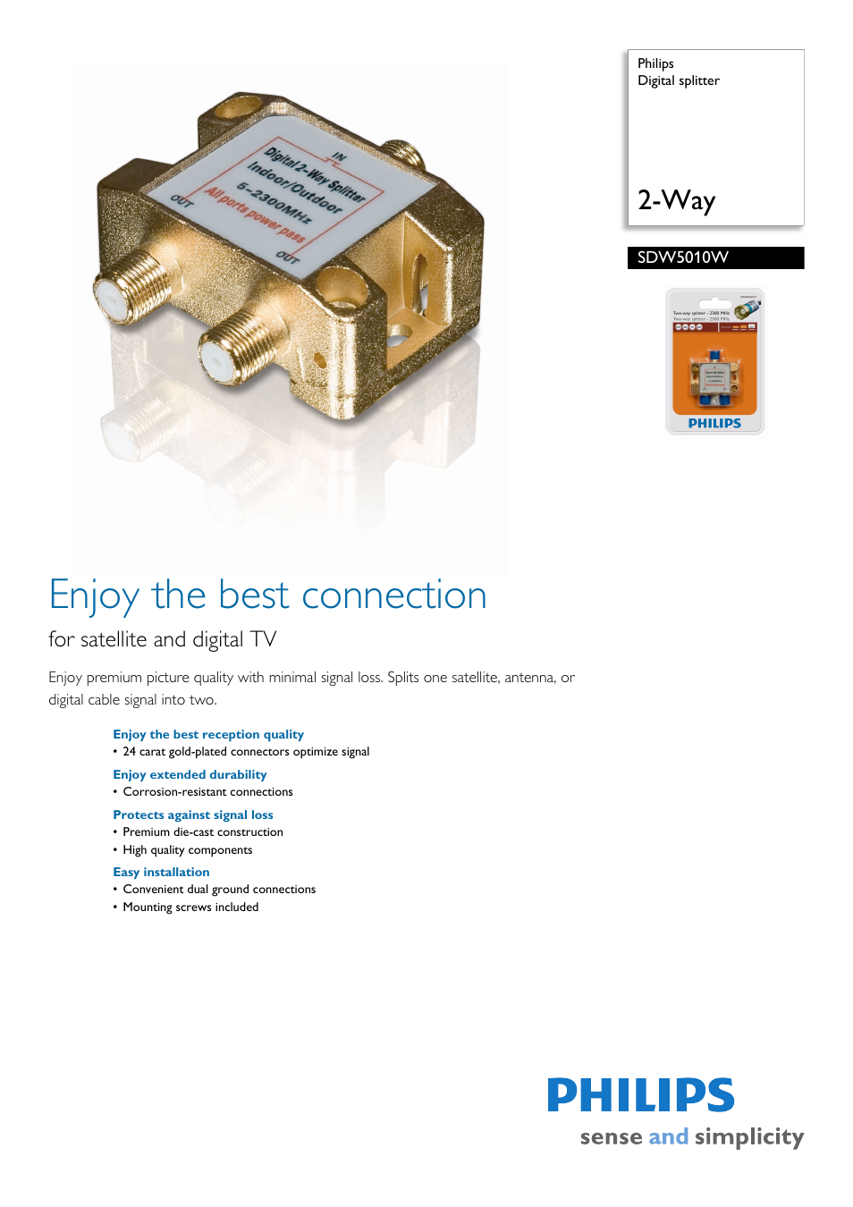 Philips SDW5010W-27 User Manual | 2 pages