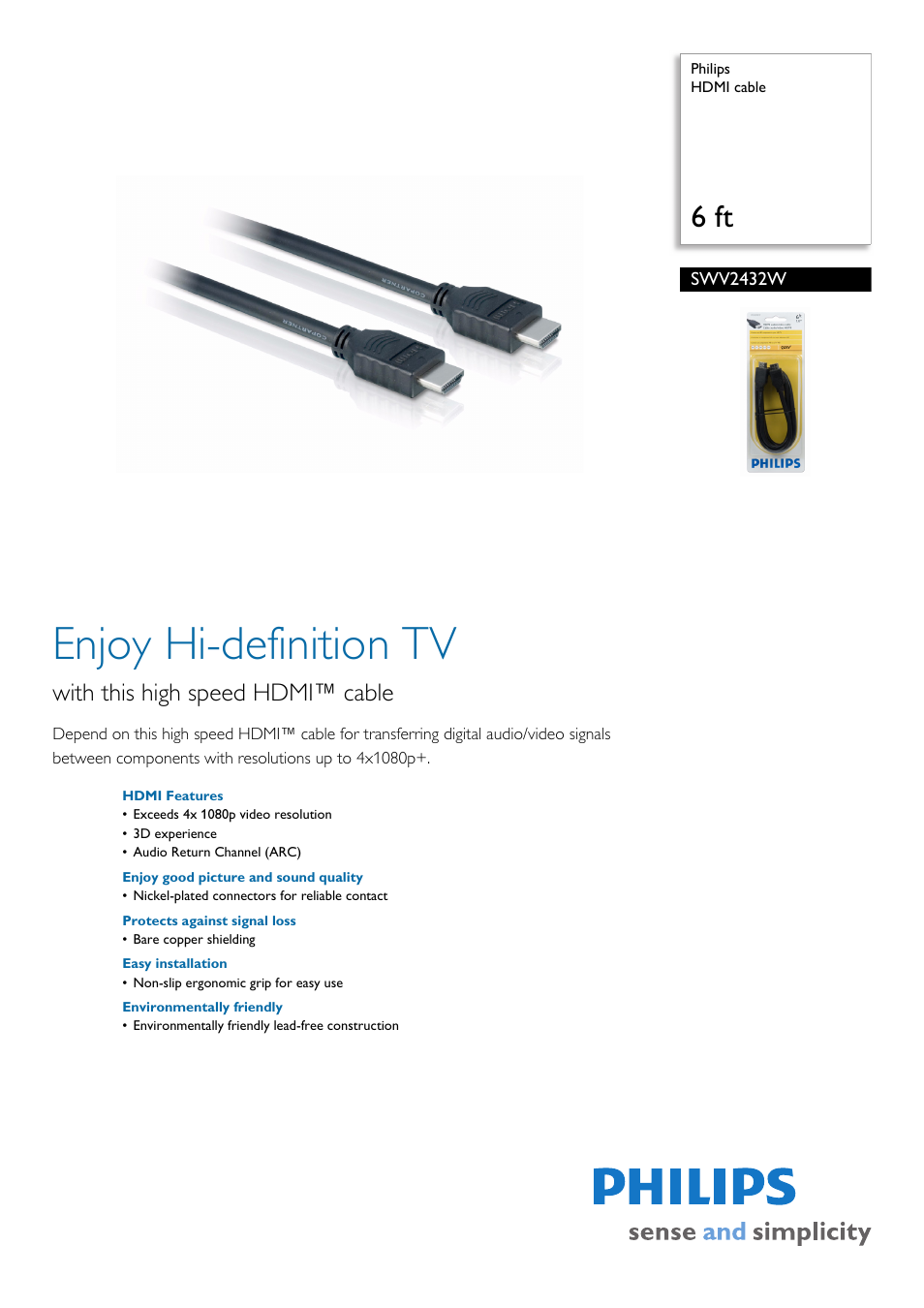Philips SWV2432W-27 User Manual | 2 pages