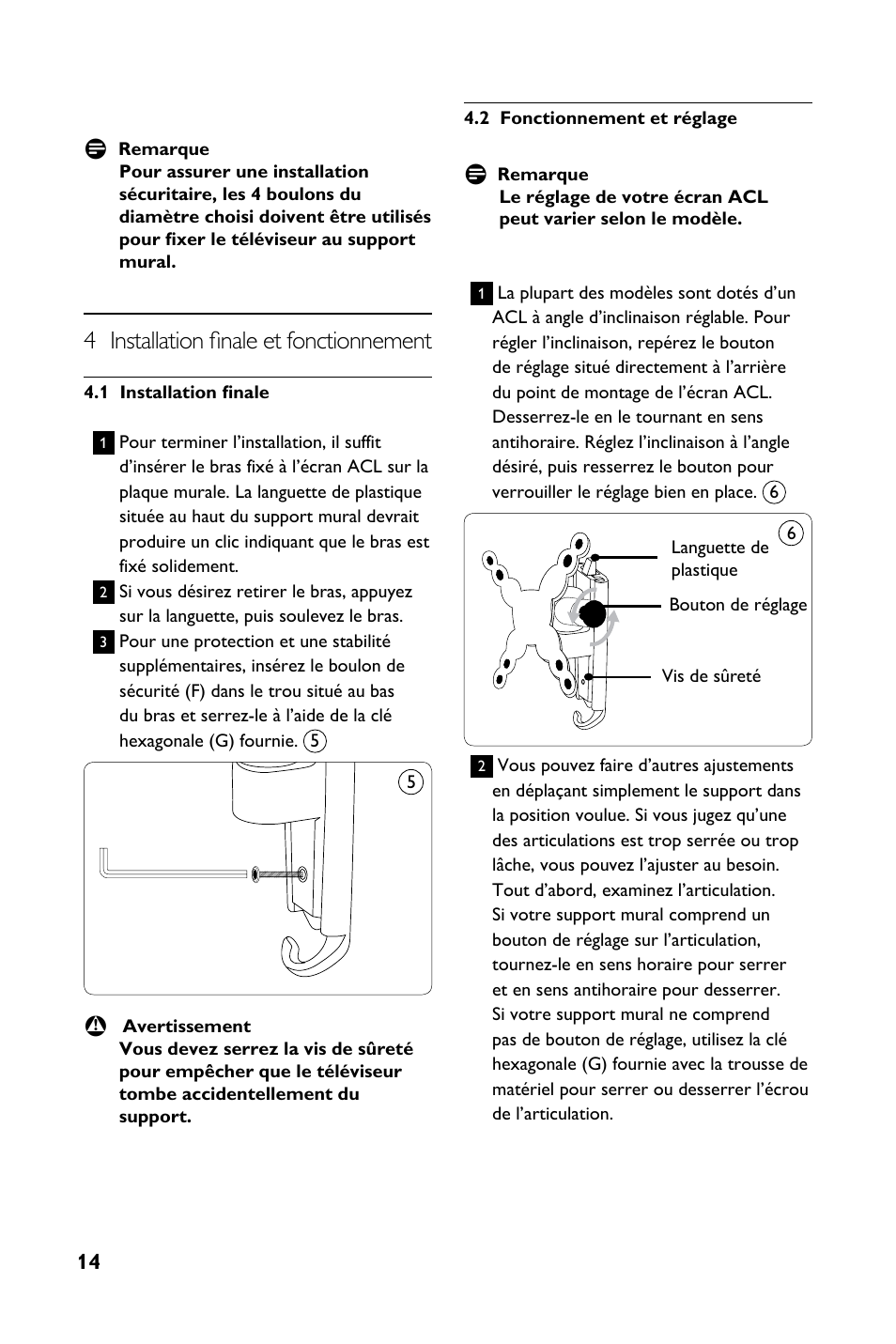 4 installation finale et fonctionnement | Philips SQM4712-27 User Manual | Page 14 / 24