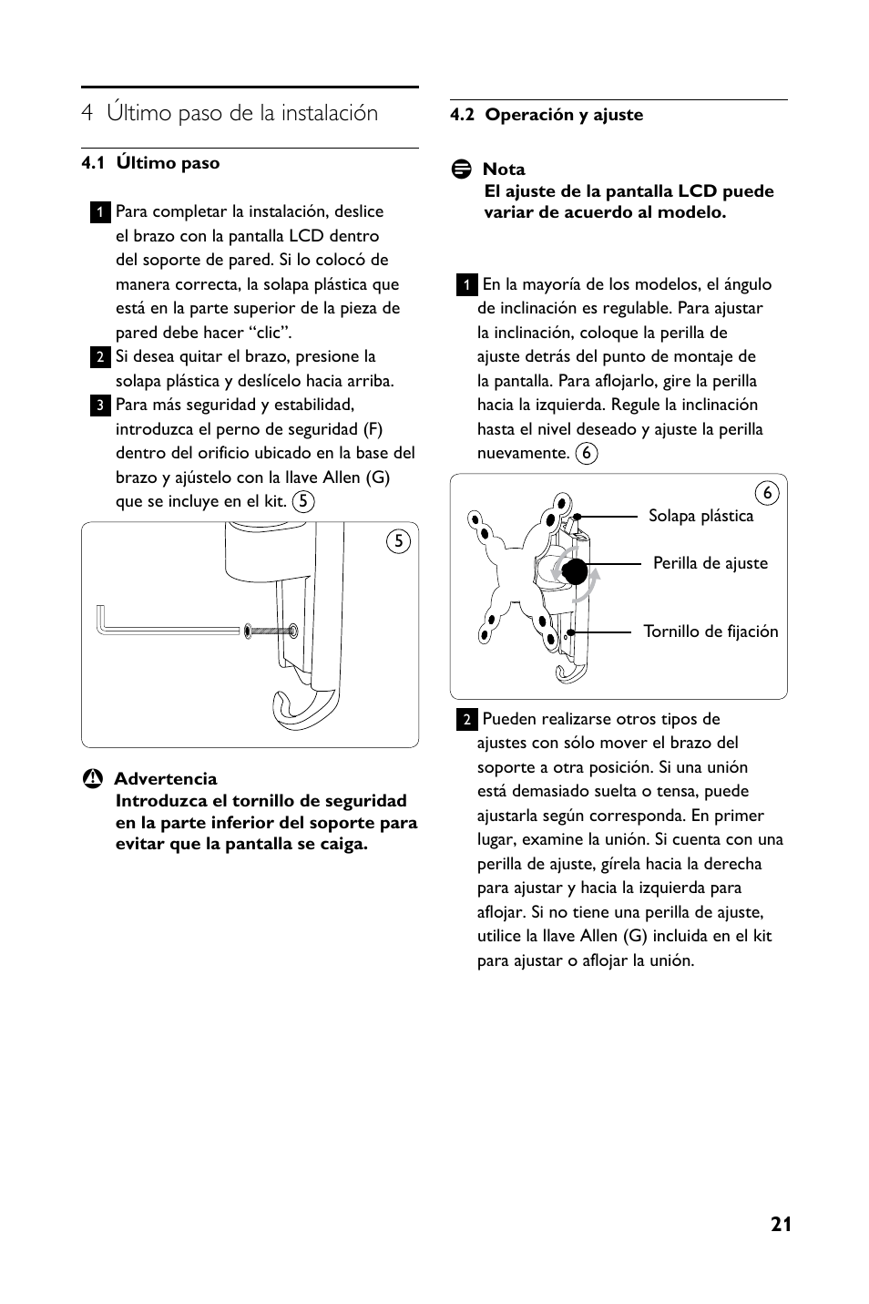 4 último paso de la instalación | Philips SQM4712-27 User Manual | Page 21 / 24