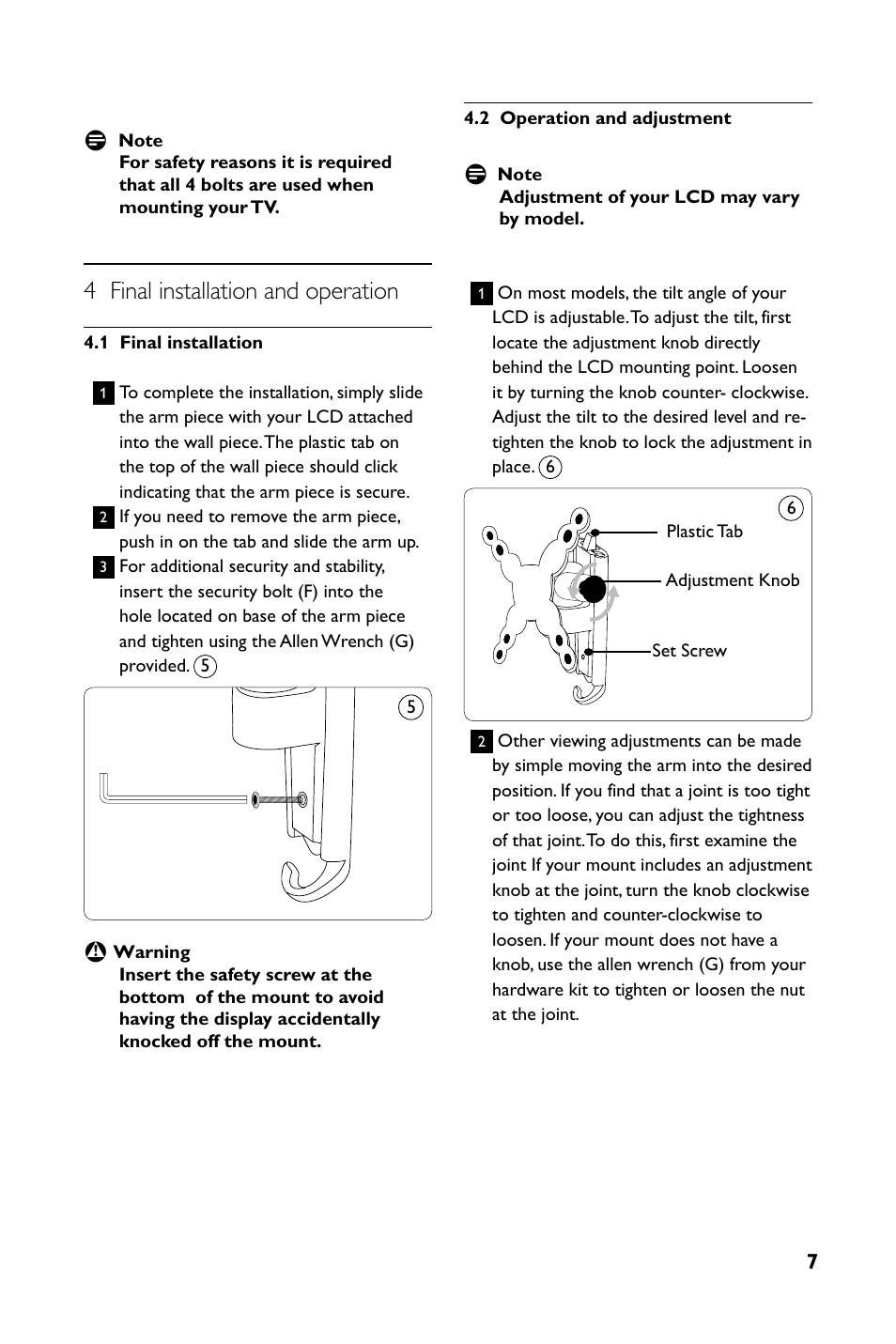 4 final installation and operation | Philips SQM4712-27 User Manual | Page 7 / 24