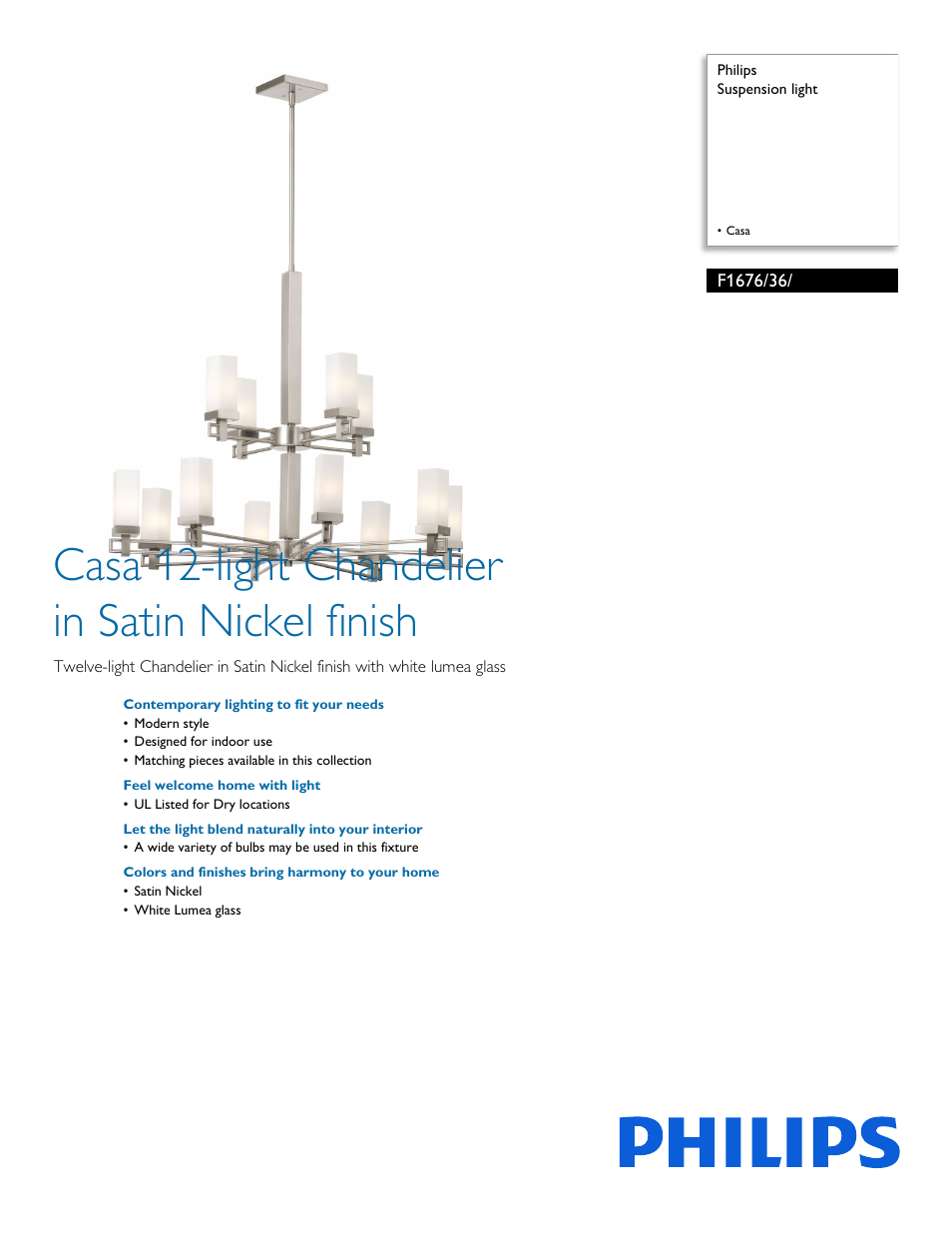 Philips F167636 User Manual | 2 pages