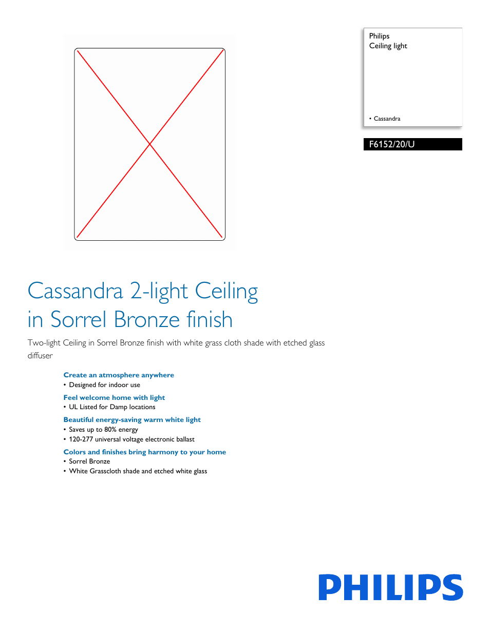 Philips F615220U User Manual | 2 pages