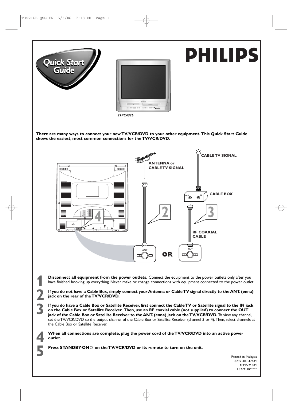 Philips 27PC4326-37 User Manual | 2 pages