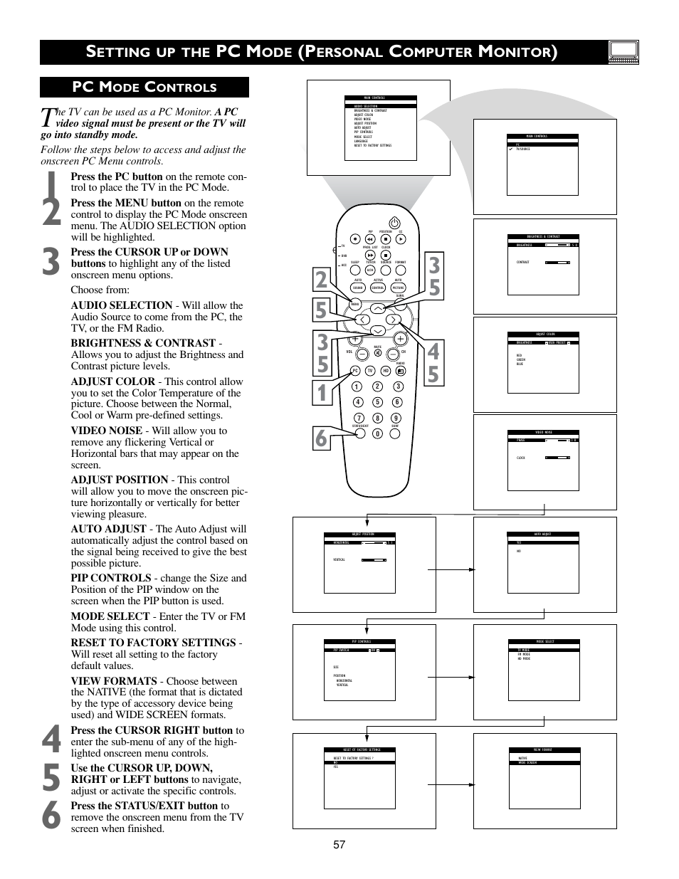 Pc m, Etting up the, Ersonal | Omputer, Onitor | Philips 15PF9936-37B User Manual | Page 57 / 62