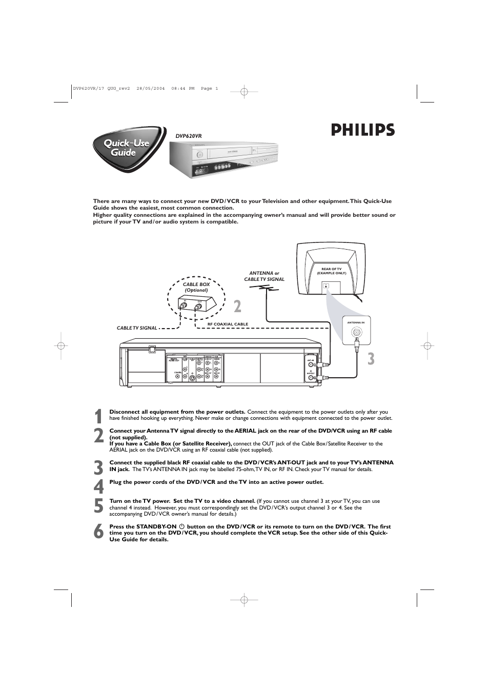 Philips DVP620VR-17 User Manual | 2 pages