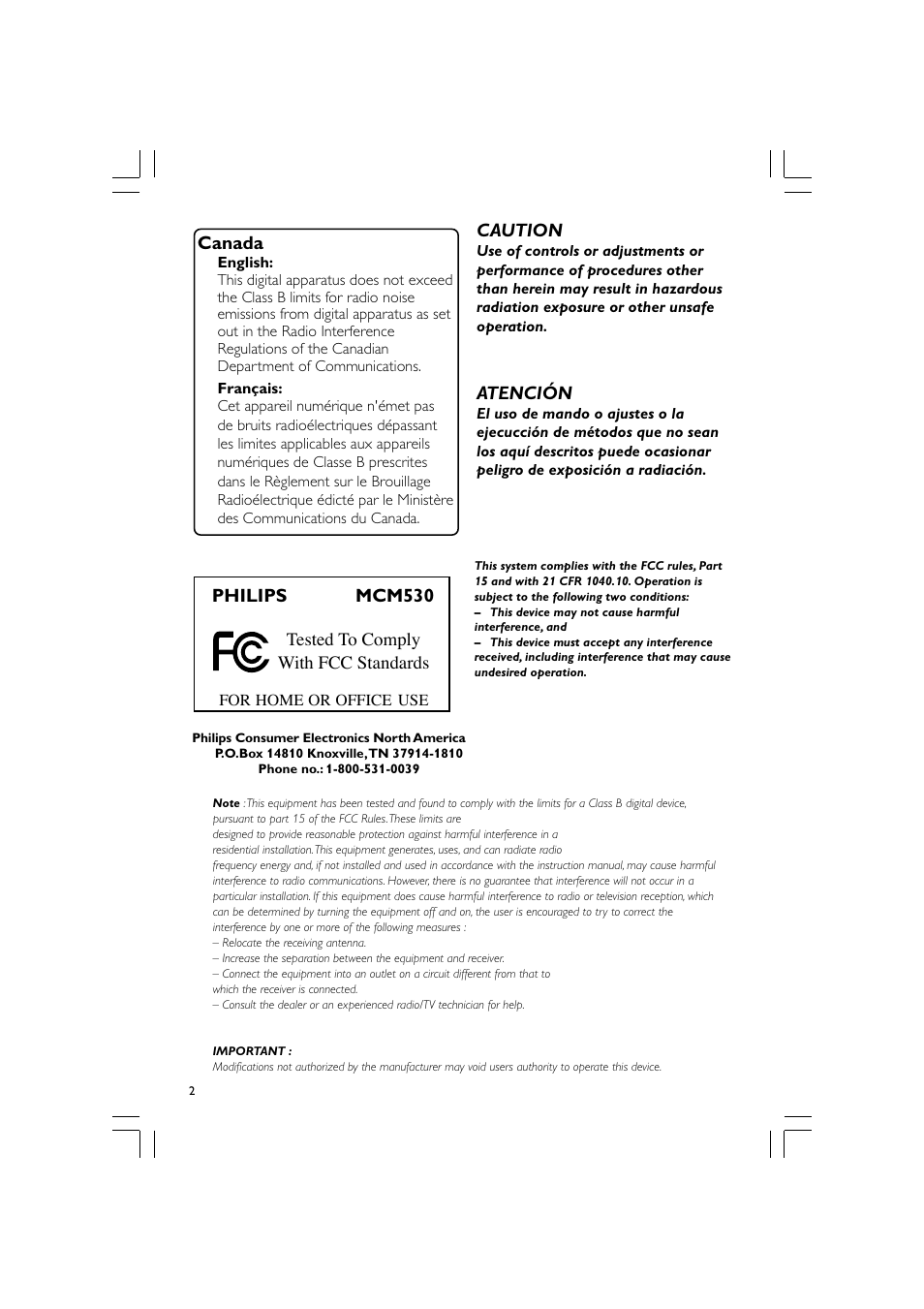 Philips MCM530-37 User Manual | Page 2 / 28