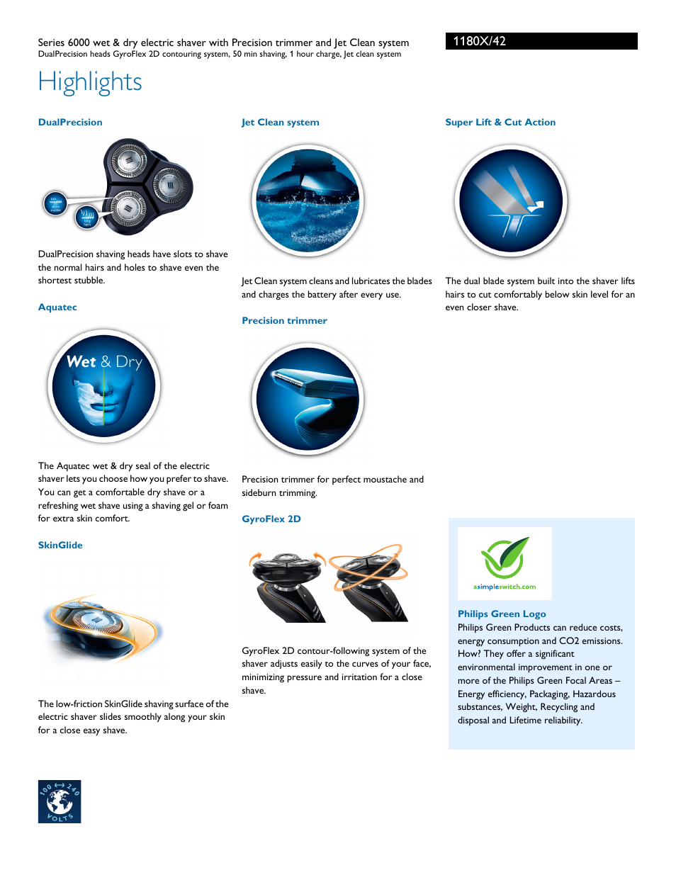 Highlights | Philips 1180X-42 User Manual | Page 2 / 3