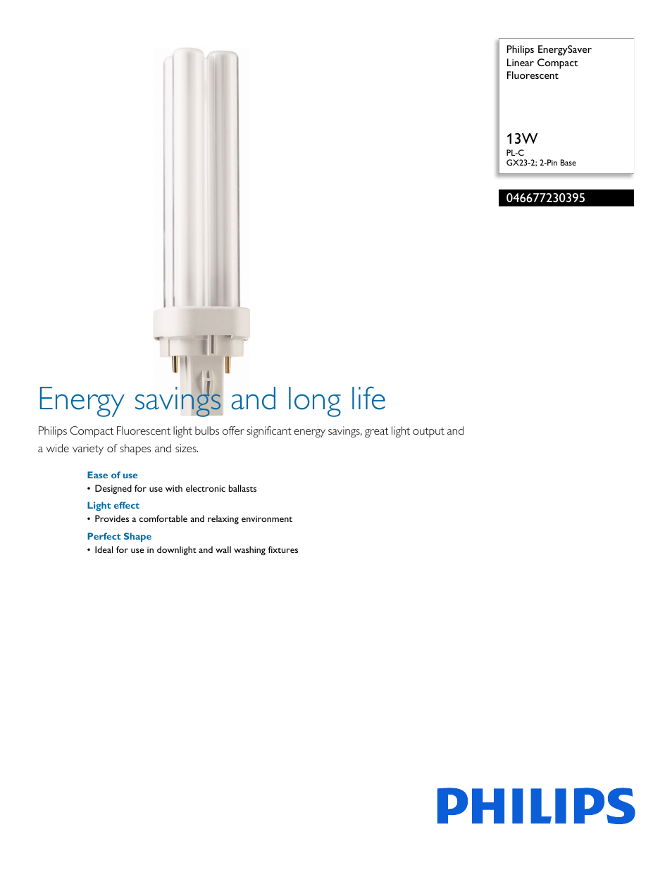 Philips 046677230395 User Manual | 2 pages