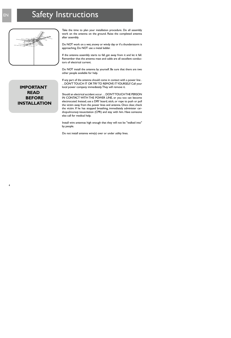 Safety instructions | Philips SDV7700K-17 User Manual | Page 4 / 28