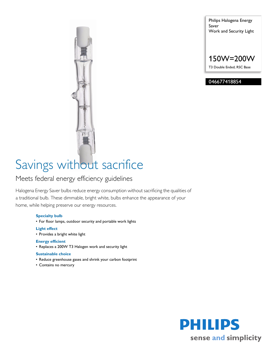 Philips 046677418854 User Manual | 2 pages