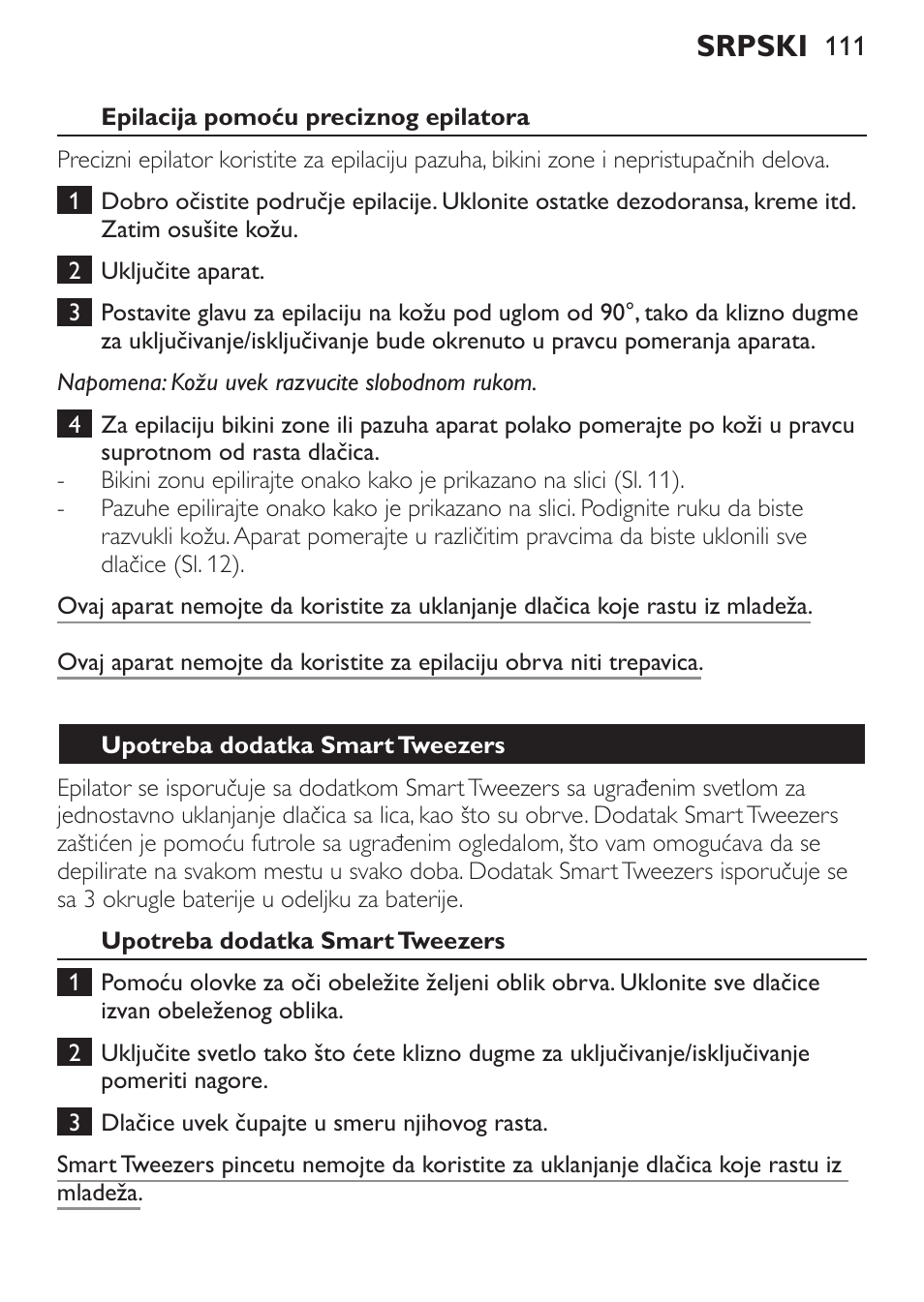 Srpski | Philips HP6540-00 User Manual | Page 111 / 128