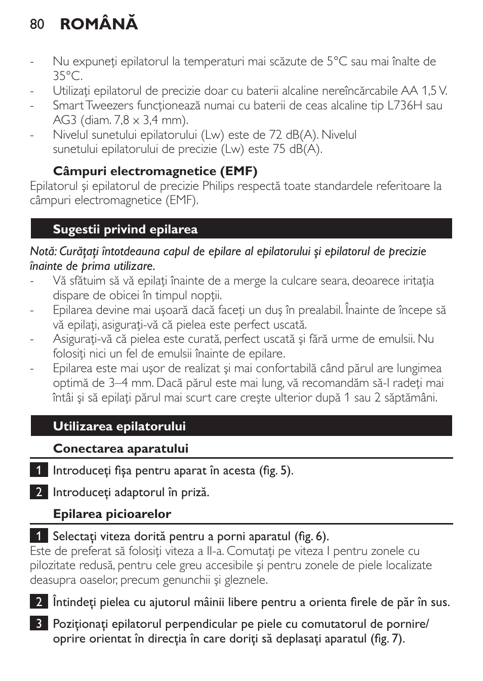 Română | Philips HP6540-00 User Manual | Page 80 / 128