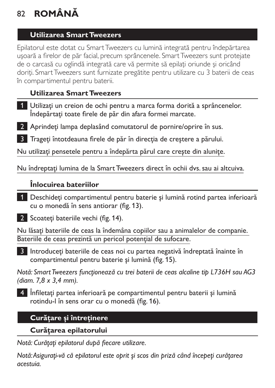 Română | Philips HP6540-00 User Manual | Page 82 / 128