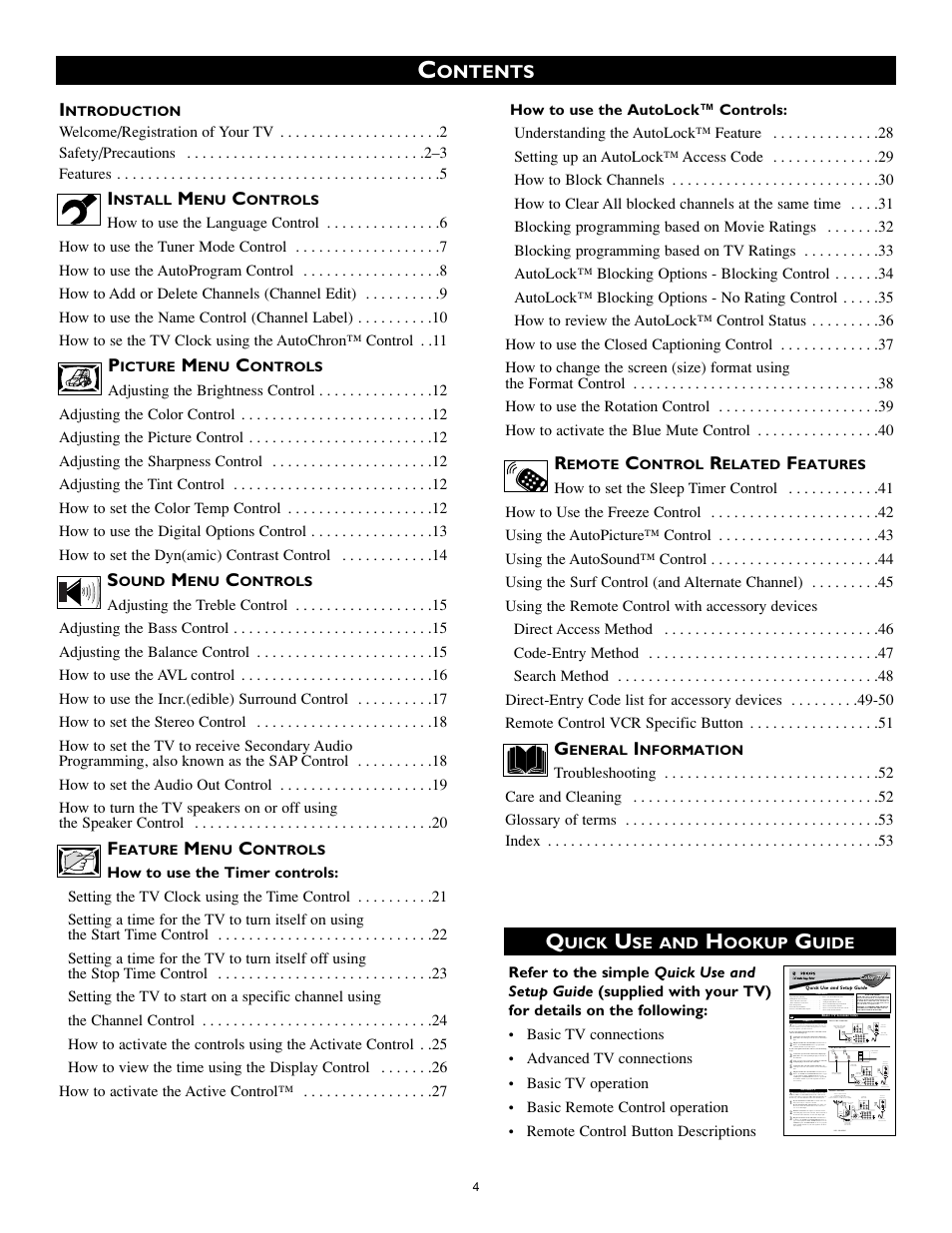 Ontents i | Philips 32PT740H99 User Manual | Page 4 / 54