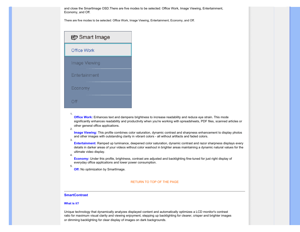 Smartcontrast | Philips 225B1CB-27 User Manual | Page 27 / 100