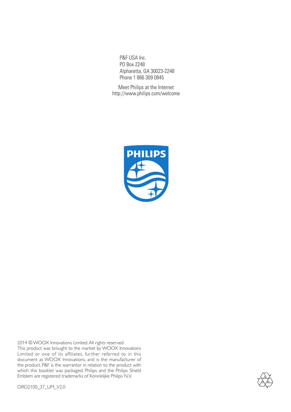 Philips ORD2100B-37 User Manual | Page 15 / 15