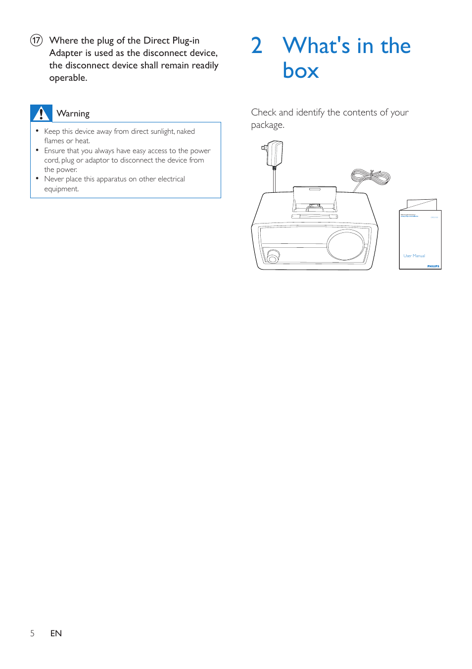 2 what's in the box | Philips ORD2100B-37 User Manual | Page 5 / 15