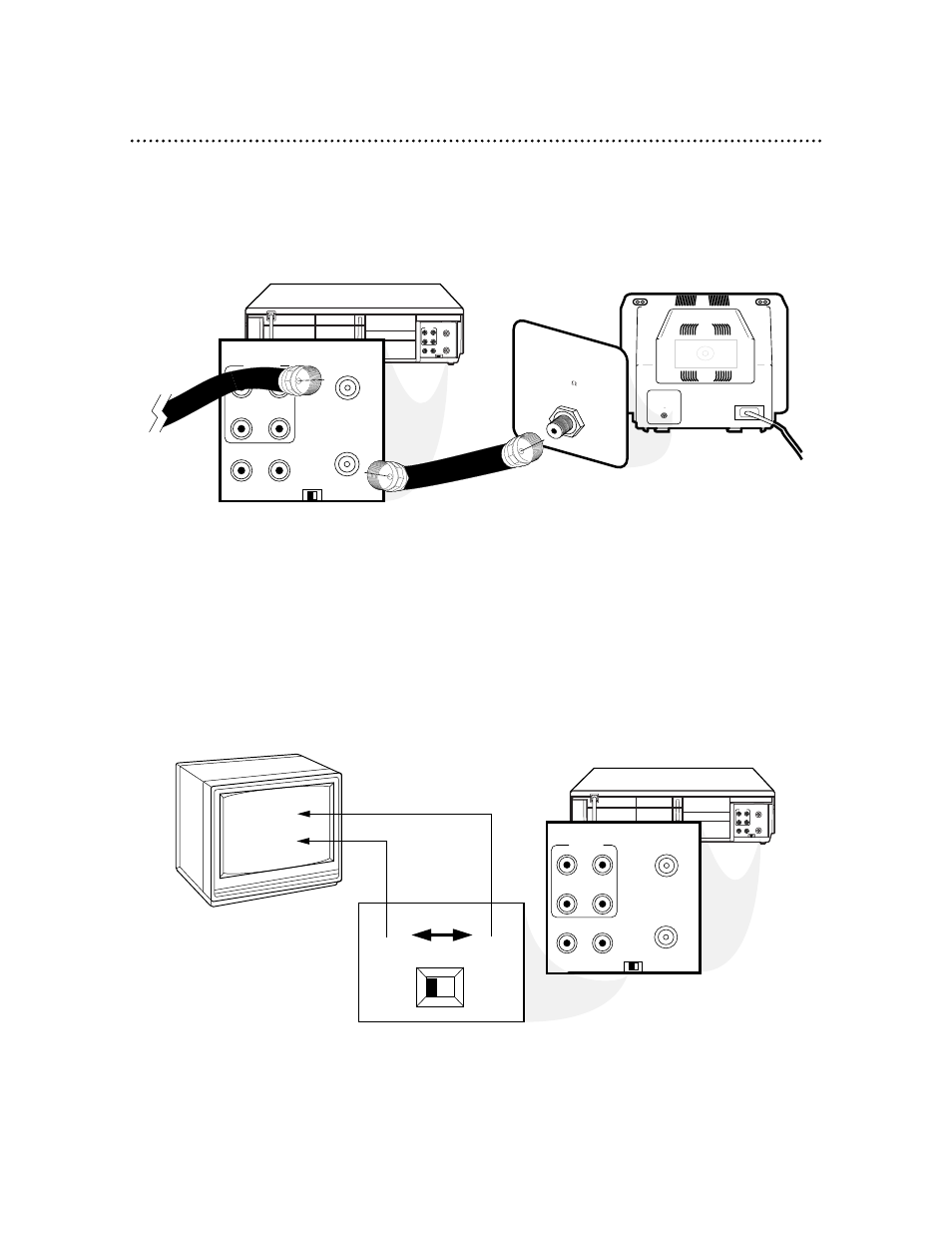 Ch3 ch4, Ch3 / ch4 switch, Plug in the tv and the vcr | Ch 4 or ch 3 | Philips VRA611AT User Manual | Page 7 / 48