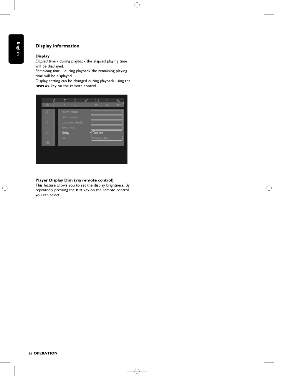 Display information | Philips SACD1000 User Manual | Page 26 / 107