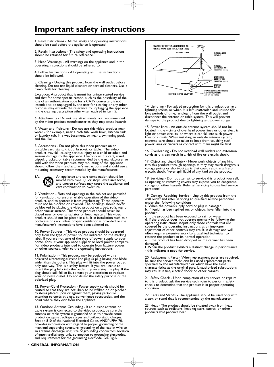 Important safety instructions | Philips SACD1000 User Manual | Page 4 / 107