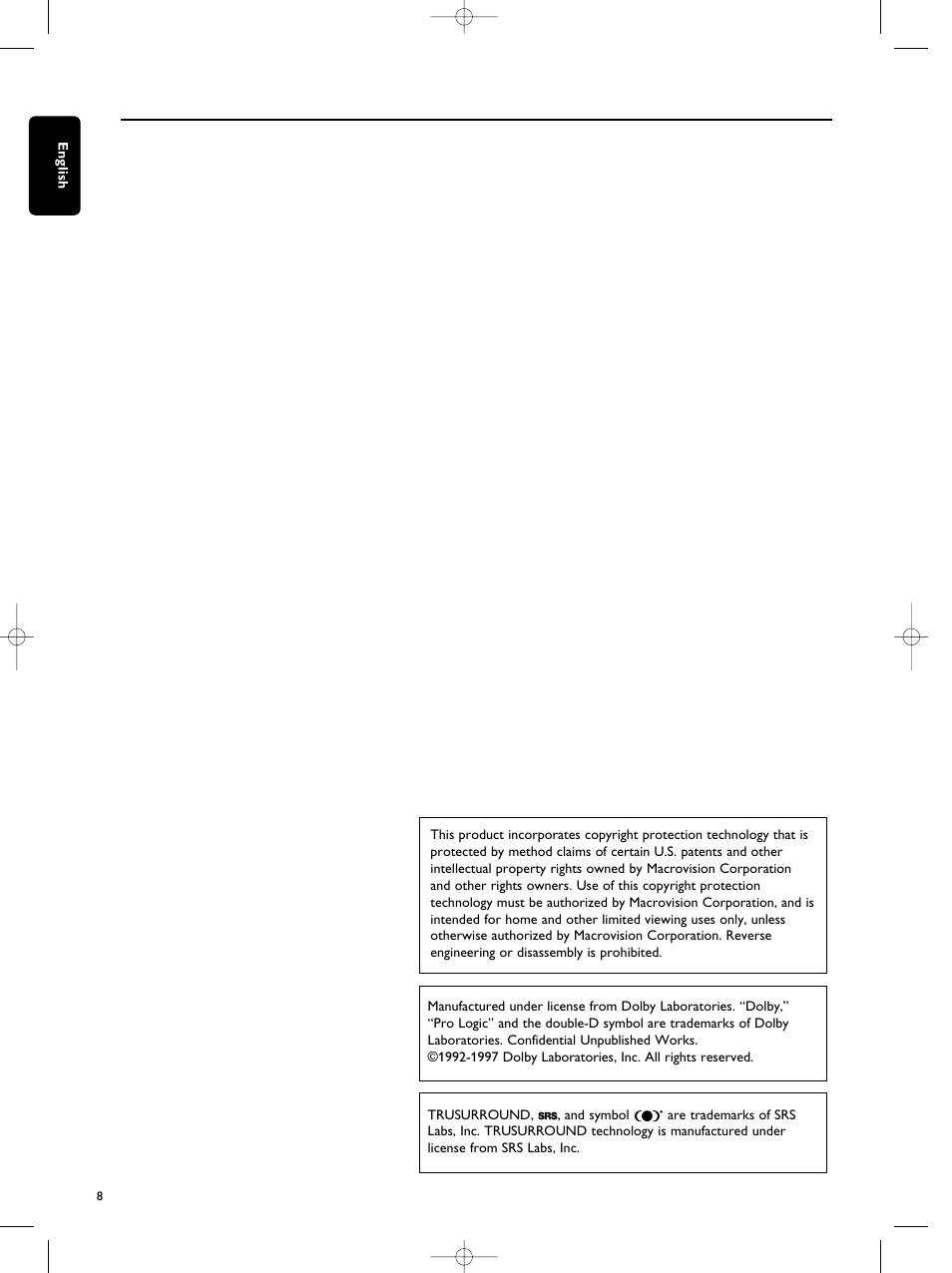 English | Philips SACD1000 User Manual | Page 8 / 107