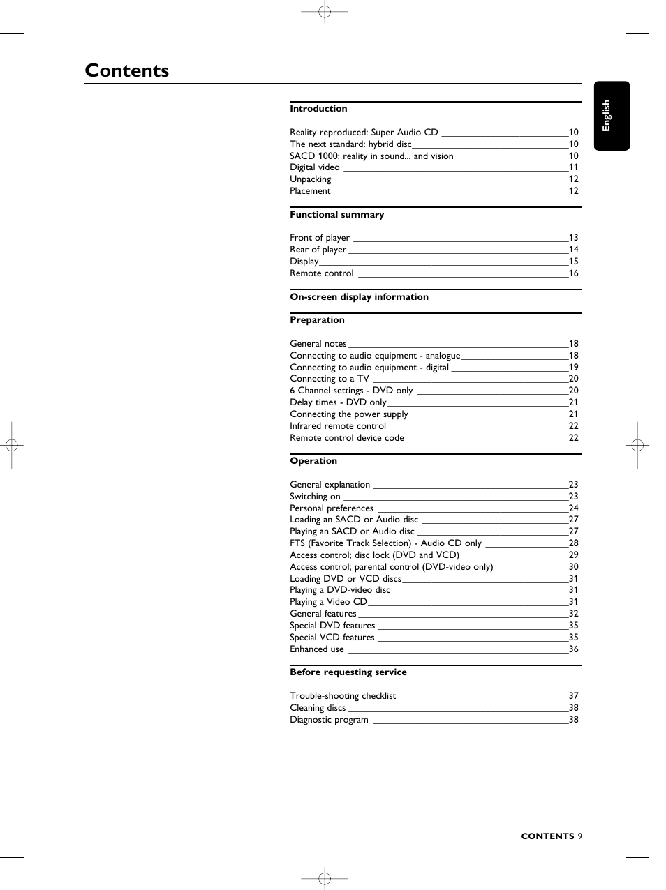 Philips SACD1000 User Manual | Page 9 / 107