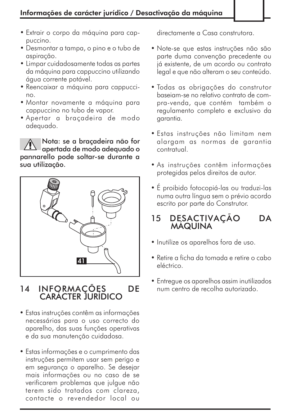 14 informações de carácter jurídico, 15 desactivação da máquina | Philips 741424043 User Manual | Page 111 / 132