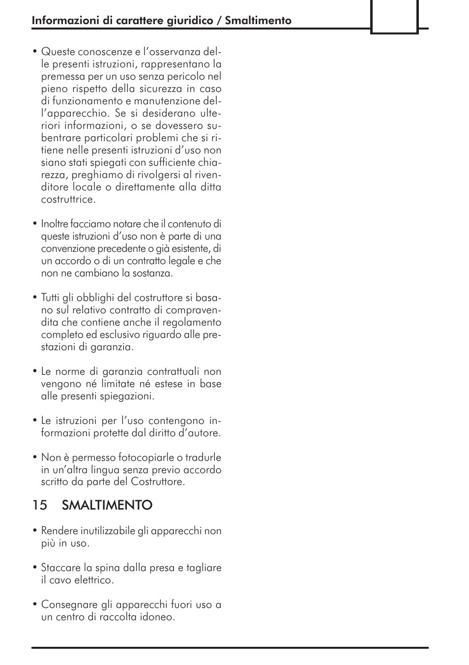 15 smaltimento | Philips 741424043 User Manual | Page 21 / 132