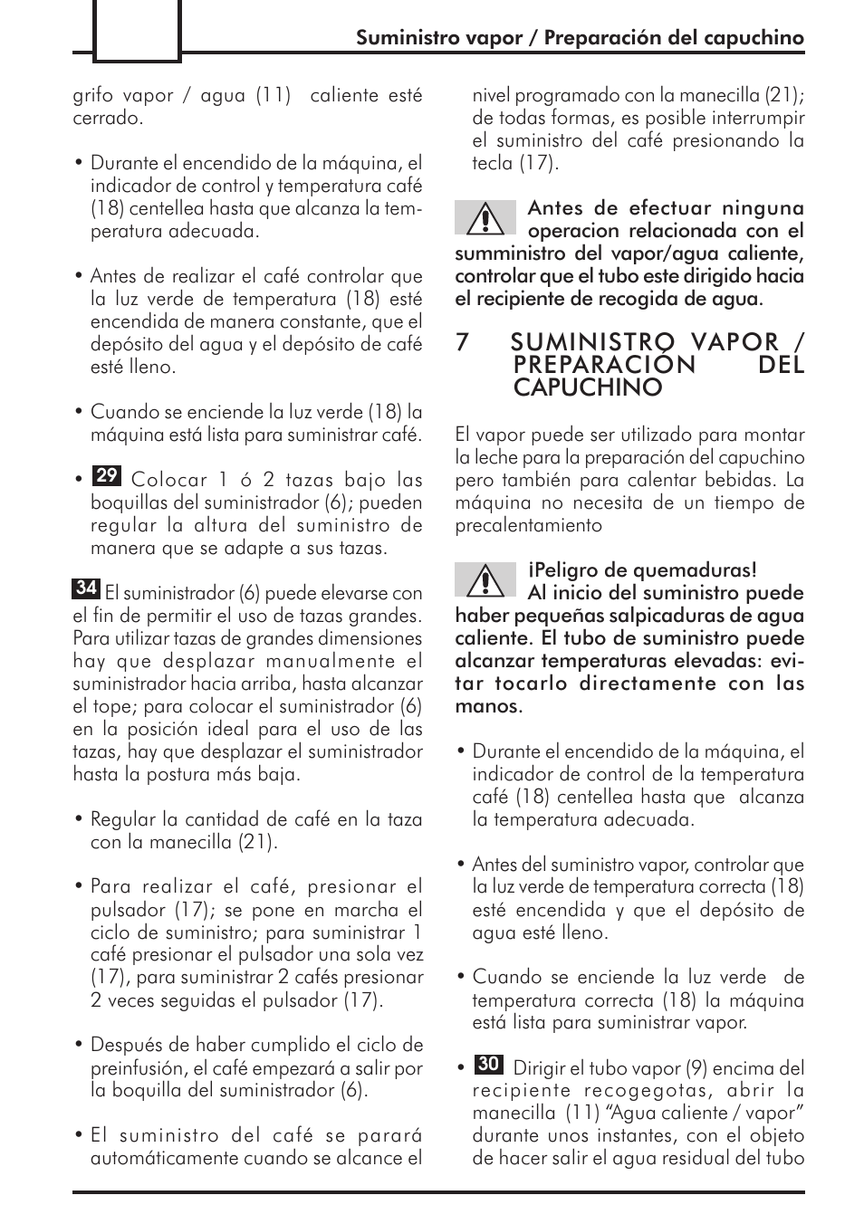 7suministro vapor / preparación del capuchino | Philips 741424043 User Manual | Page 86 / 132