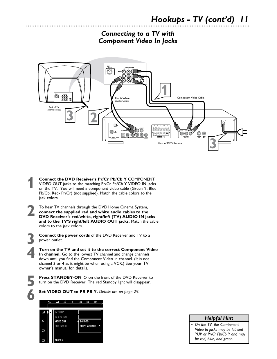 Hookups - tv (cont’d) 11 | Philips MX3700D3799 User Manual | Page 11 / 44