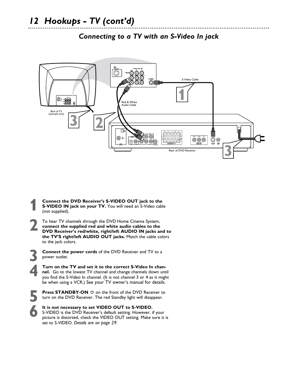 12 hookups - tv (cont’d) | Philips MX3700D3799 User Manual | Page 12 / 44