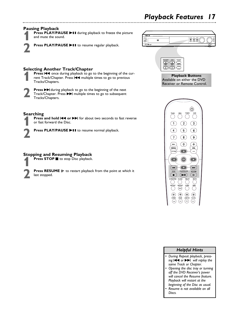 Playback features 17 | Philips MX3700D3799 User Manual | Page 17 / 44