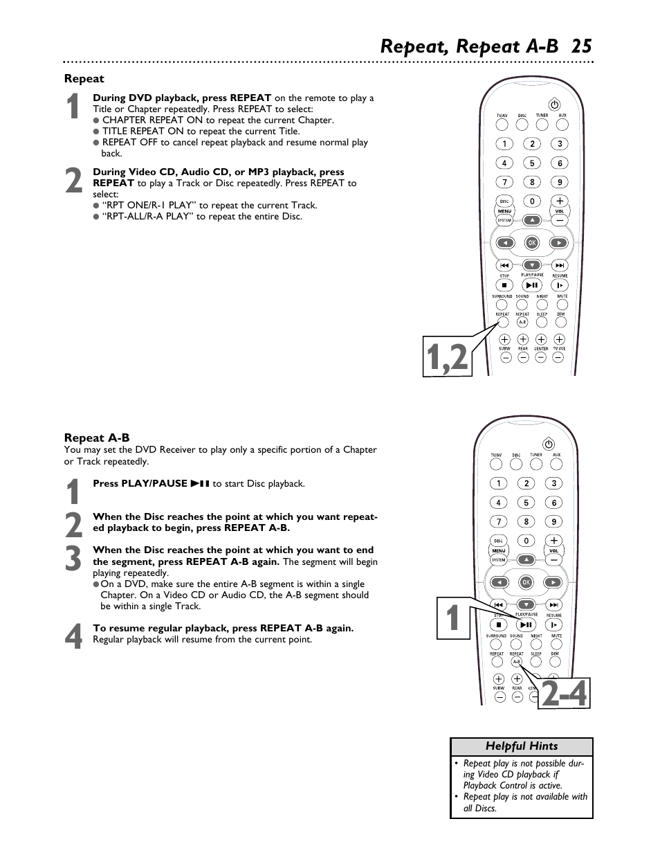 Repeat, repeat a-b 25 | Philips MX3700D3799 User Manual | Page 25 / 44