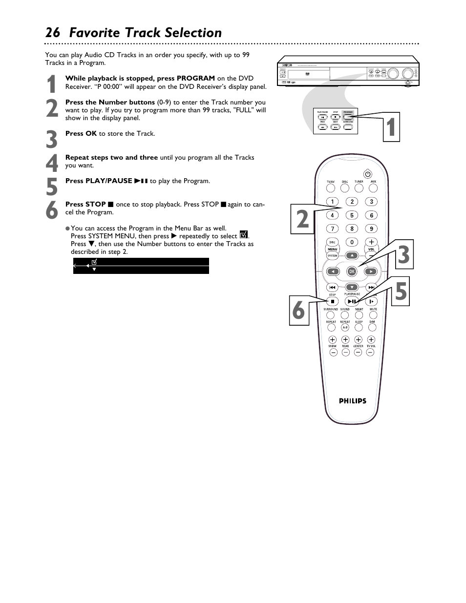 26 favorite track selection | Philips MX3700D3799 User Manual | Page 26 / 44