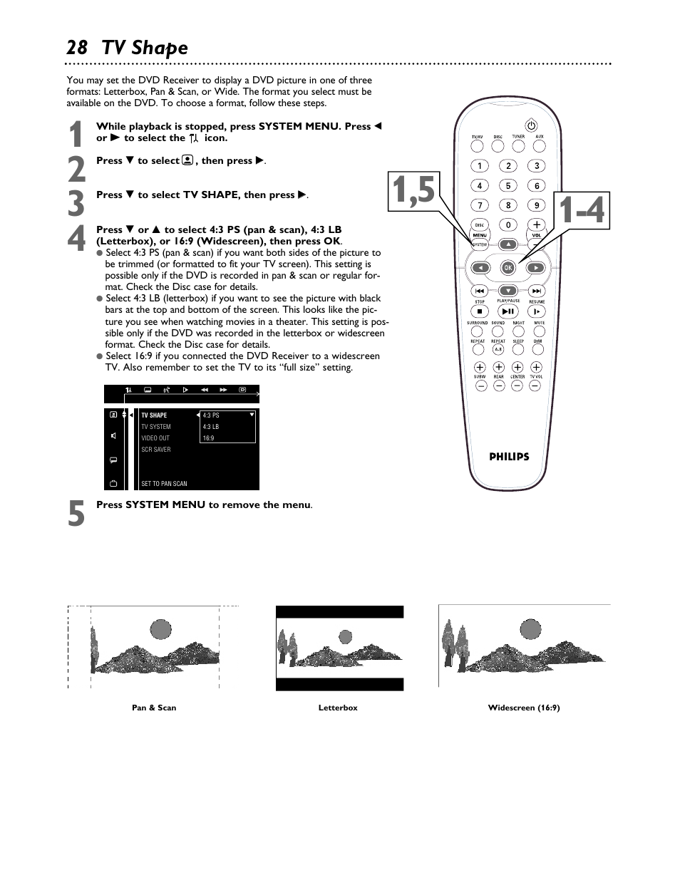 28 tv shape | Philips MX3700D3799 User Manual | Page 28 / 44